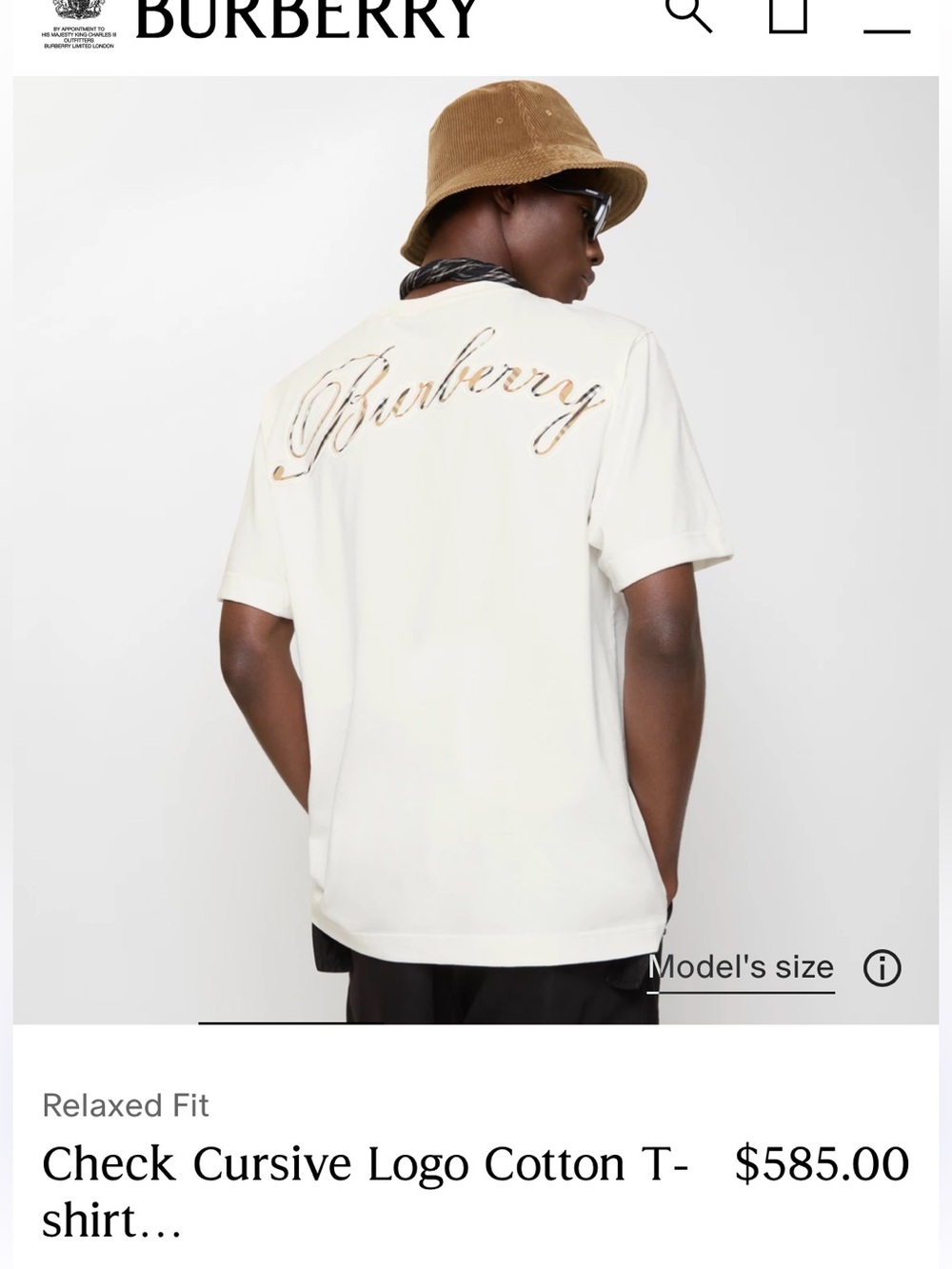 Burberry Cream Short-Sleeve Cotton T-Shirt with Script Logo